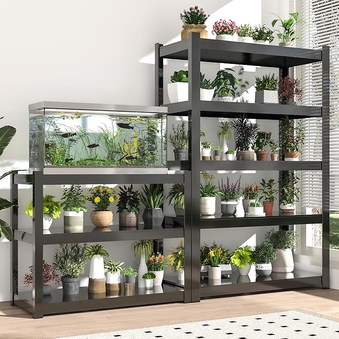 5-Tier Storage Shelves Heavy Duty Black 16" D x 36" W x 71" H, Adjustable Utility Rack Shelf, 3000 lbs Capacity, Storage Organizer for Garage, Home, Bathroom, Laundry, Storage Rack