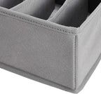 Amazon Basics Underwear Drawer Organizer Dividers for Closet Organization and Storage, Fits Perfectly in Dresser, 2-Pack, Gray | Pack of 2