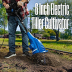 Westinghouse 6-Inch, 2.5 Amp Corded Electric Mini Tiller Cultivator for Gardening, Lightweight, 4 Steel Blades