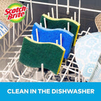 Scotch-Brite No Scratch Scrub Sponges, Blue, 4-1/2 x 2-1/2 x 7/10 in (Pack of 2)