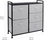 Amazon Basics Closet Organizer with 5-Fabric Storage Drawers for Bedroom, Living Room, Black