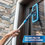 Unger Professional Indoor Window Cleaning Kit with 2' Pole — Swivel Head Pad Washer for Glass, Mirrors & Flat Surfaces, Streak-Free Results, 2 Reusable Microfiber Pads, Wet or Dry Use