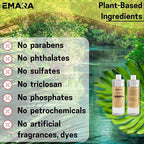 EMARA All-Natural, Non-Toxic Dish Soap Liquid - 17 fl oz (500ml) - Hypoallergenic, Organic, Cuts Grease & Food Residue, Lemon and Orange Scent, Pack of 2