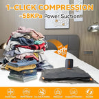 Travel Vacuum Bags for Clothing with Rechargeable Cordless Pump,Vacuum Storage Bags,9 Pack Vacuum Bags,Compression Packing for Clothes,Pillows,Comforters & Travel
