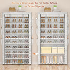 OYREL Shoe Rack 10Tier Large Capacity 50-56Pairs Beautiful Tall Shoe Shelf Free Standing Storage Cabinet Entryway Closet