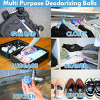 Air Jungles Shoe Deodorizer Balls 6 Ct, Fresh Linen Scent, Odor Remover Balls for Sneakers, Gym Bags, Lockers, and Drawers, Essential Oil Provides Natural Freshness