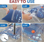 Vacuum Seal Bags for Clothing Travel & Home Storage, travel vacuum bags with pump, Store Blankets, Comforters, Pillows, Seasonal Clothes Compactly,24 Pack With Electric Pump