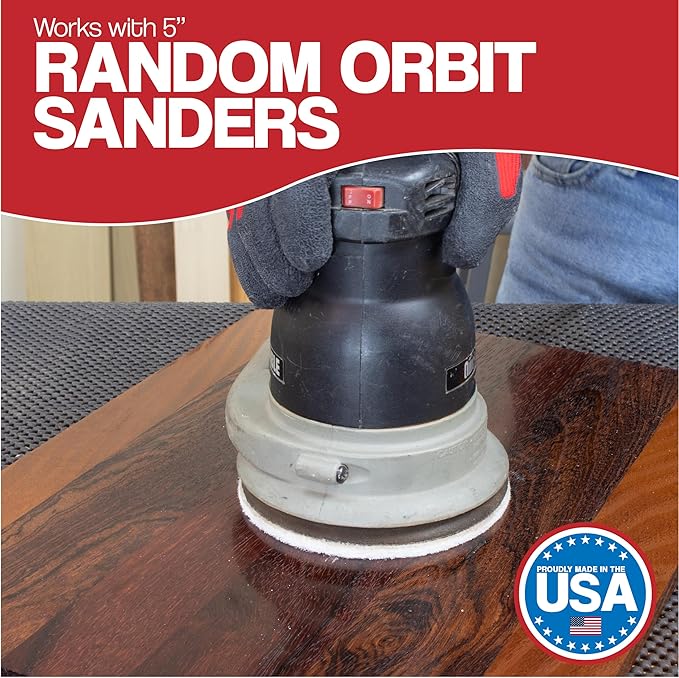 5" Non-Scratch Polishing Pad Hook & Loop Non-Woven Discs, Non-Abrasive Finishing Pads, Buff & Polish Finished Surfaces, Wood Oil & Wax Application, Orbital Sander Polishing Pad - 10 Pack (White)