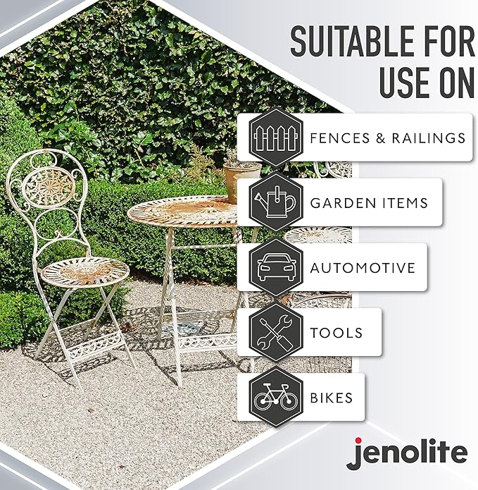 JENOLITE Rust Remover for Metal 17oz (500 ml). Fast‑Acting No‑Drip Thick Liquid Removes Rust to Bare Metal, Industrial Strength. Made in Britain