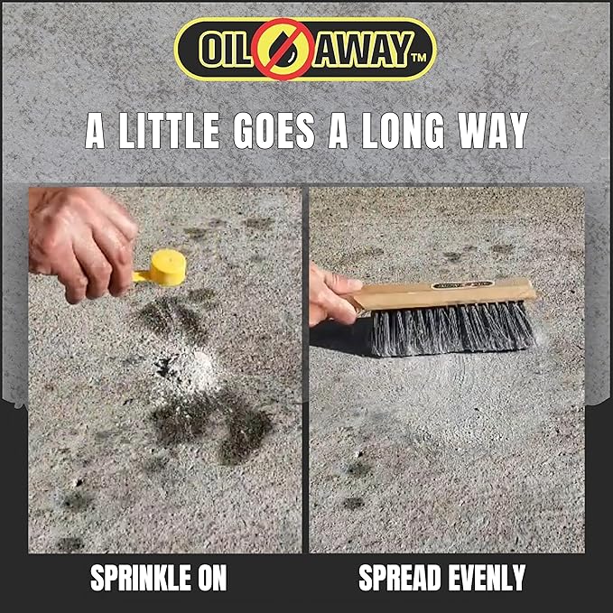 Oil Stain Fighter Starter Kit with Pretreat Solution for Maximum Results | 2 oz. Pretreat Spray + 5 oz. Enzyme Powder | No Rinse Safe Concrete Cleaning Duo for Driveways and Patios | Starter Size