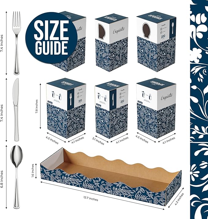 Exquisite Silver Plastic Silverware Heavy Duty 600 Pack - Utensil Caddy For Parties, Utensil Holder For Kitchen Counter 200 Each Plastic Spoons Forks & Knives Set Flatware Sets Disposable Silverware.