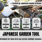 KAKURI Japanese Pruning Saw with Sheath 8.2" for Tree Trimming - Hand Tree Saw for Gardening, Camping, Bushcraft - Non Slip Cork Handle - Made in Japan