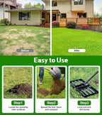 Lawn Leveling Rake 17x10 Inch , Heavy-Duty Yard Leveling Rake 6.2FT Leveler Tool for Soil, Sand & Topsoil, Backyard, Garden, Golf Course