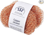 Redecker Real Copper Pot Scrubbers – Double-Layer Copper Scouring Pads for Pots, Pans, Dishes & More – Gentle, Scratch-Free Cleaning – Durable Copper Sponge Scrubber, Set of 2