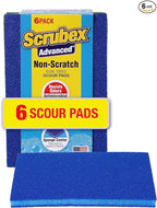 Non-Scratch Odor Resistant Scour Pads, Multi-Purpose Scouring for Kitchen and Household, Safe for Non-Stick Cookware (6 scouring Pads)