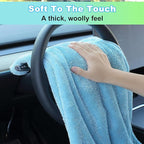 JOYMOOP Microfiber Towels for Cars, 2 Pack 35.4" x 23.6" Car Drying Towel, Blue Reusable Car Towel, Quick Drying Car Microfiber Cleaning Cloth for RVs, SUVs, Trucks