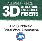 6" x 9" Non-Woven Surface Prep Scuff Pads for Wood, Metal, Paint Stripping, Rust Removal, Deburring, Clean Soiled Surfaces, Coarse Abrasive Pad for Woodworking - 240 Grit - 10 Pack (Green)