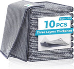 10 Pcs New Upgrade 3-Layer Non Scratch Wire Dishcloth,Wire Dishwashing Rag, Non-Scratch Wire Dishwashing Rags for Wet and Dry, Kitchen Cleaning Dish Rags for Cookware,Sinks, Dishes, Stove