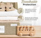 Storage Cubes – 12x12x10 Fabric Baskets for Organizing, Storage Baskets for Shelves, Front Opening Fabric Bins, Closet Organizer Bins for Clothes, Towels, Sweaters, Linen – Brown, 3 Pack