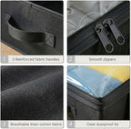 TidyCorner 2-Pack Under Bed Storage, 6 Inches Tall Closet Organizers and Storage Bins with Sturdy Sidewalls/Bottom/4 Handles, Black