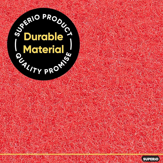 Scouring Pad Non-Scratching Scrubber Non-Scratch Cleaning Scrub Pads Heavy Duty Scouring Pad Reusable Kitchen Scrubbing Pad Pack of 3 Red, by Superio