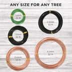 Leaves and Soul Tree Training Wire Kit – 5 Rolls Aluminum Alloy Bonsai Wire (160ft) with Cutter & Canvas Bag | Bonsai Tools, Plant Training Accessories, Bonsai Tree Kit for Beginners & Professionals