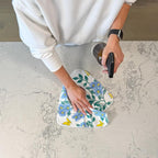 Reusable Paper Towels - 10 Pack - Roll of Washable Cotton Cloth Paper Towels - Paperless Reusable Napkins Cloth Washable - Absorbent + Long Lasting - Zero Waste Products - (Periwinkle)