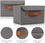 Decorative Linen Storage Boxes with Lids - Spacious Set of 2 Organizer Bins for Your Home Decor - The Perfect Small Container to Safely Store Photos, Documents and Memory Box Keepsakes in Style