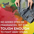 Shout Free Laundry Stain Remover Spray, Active Enzyme Formula is Fragrance, Bleach, and Dye Free, Removes Everyday Stains including Baby Stains - 22oz Spray