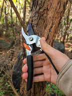 Saboten Japanese Bypass Pruning Shears 7.9 in, Fluorine-Coated Blade Wipes Clean, Rust & Sap Resistant, Ergonomic Non-Slip Grip, Duracon Safety Lock, 20mm Cut Capacity, Made in Japan Garden Clippers