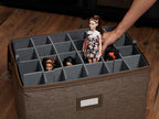 Covermates Keepsakes - Adjustable Zip-Top Storage Box - Configurable FlexGrid Compartments - Heavy Duty Polyester- Reinforced Handles - Stackable Design - Indoor Storage, Brown Heather