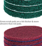 Kichwit 4 Inch Drill Power Brush Tile Scrubber Scouring Pads Cleaning Kit, 2 Inch Small Brush Included, Heavy Duty Household Cleaning Tool (Drill NOT Included)