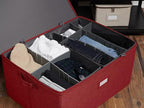 Covermates Keepsakes - Adjustable Zip-Top Storage Box - Configurable FlexGrid Compartments - Heavy Duty Polyester- Reinforced Handles - Stackable Design - Indoor Storage, Red Heather