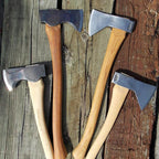COUNCIL TOOL Wood-Craft Pack Axe - 2 lb Camping Axe, 19" Hickory Handle with Leather Sheath, Made in The USA - WC20PA19C