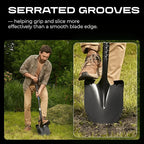 CKG Carbon Garden Shovel for Digging 43 Inches, Cold Steel Heavy Duty Gardening Shovel with Round Blade and Comfortable D Grip Spade Shovel for Gardening, Landscaping, Construction, Round Blade