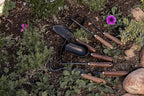 Barebones Garden Scoop - Garden Spoon - Stainless Steel Small Hand Shovel for Transplanting, Digging, and Planting - Great Home Gardening Hand Tools (Walnut/Black)