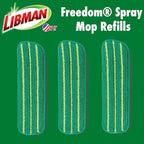 Libman Freedom Spray Mop Refill | Microfiber Mop | Household Essentials | Hardwood Floor Cleaner | Wall Mop | Cleaning Supplies | Floor Mop | Three Replacement Heads