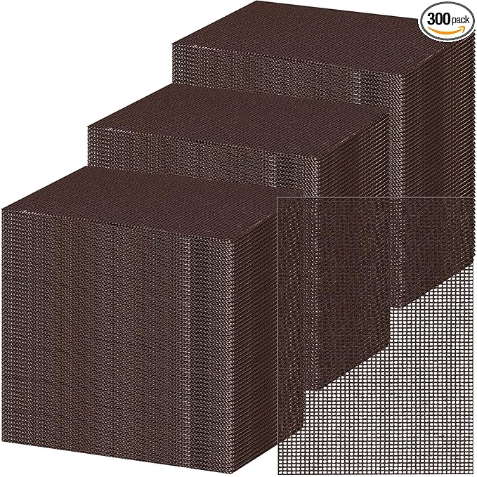 300 Pack Griddle 4x5.5'' Screen Grill Cleaning Screens Pre-treated Abrasive Mesh Pads for Flat Top Stainless Steel Griddle Cleaning Accessories Bundle