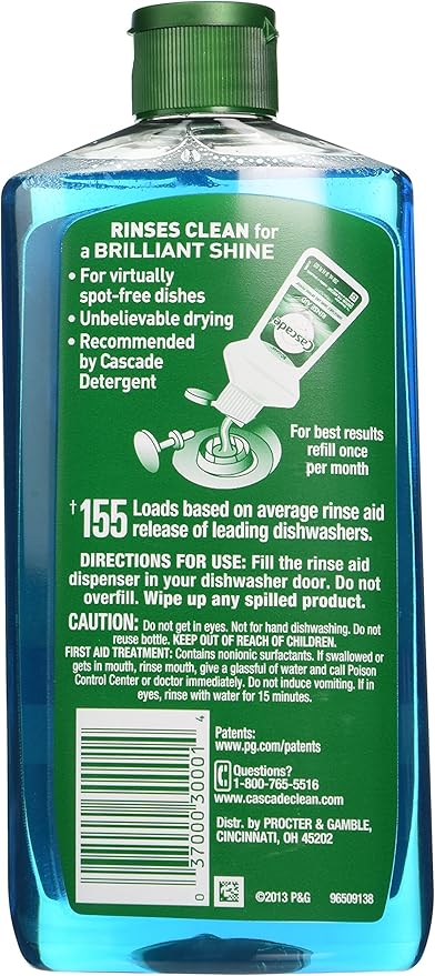 Cascade Rinse Aid, Dishwasher Rinse Agent, Original Scent, 16 Fl Oz