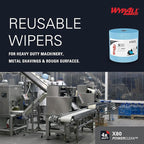 WypAll PowerClean X80 Cloths Heavy Duty Wipes (41043), Jumbo, Extended Use Towels, Blue (1 Roll of 455 Sheets, 455 Sheet Total)