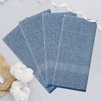 Homaxy Premium Kitchen Towels(18”x 28”, 8 Pack), Large Cotton Kitchen Hand Towels, Flat and Terry Dish Towels, 380 GSM Highly Absorbent Tea Towel Set with Hanging Loop, Navy Blue