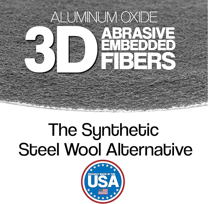 5" Abrasive Pad Hook & Loop Round Non-Woven Final Surface Prep Disc, Wood, Metal, Smooth Surface Before Final Finish, Oxidation Removal, Restore Shine, Very Fine Scuff Pads - 800 Grit - 10 Pack (Gray)