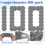 100 Pcs Stainless Steel Scouring Pads Heavy-Duty Metal Sponge Scrubbers for Kitchen & Grill Cleaning, Rust-Resistant Steel Wool for Pots, Pans, Oven 2.5"x1.5"
