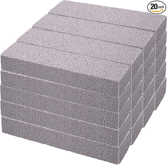 Chinco 20 Packs Pumice Stone for Cleaning, Scouring Pad Removing Stain Grime Without Leaving Scratches for Kitchen Oven Stove Home Bathroom Toilet Pool House Cleaning Supplies