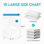 10 Pack Large Space Saver Vacuum Storage Bags Large Seal Bags for Bedding Comforters Blankets Bedding Pillows Luggage with Hand Pump