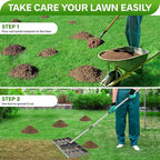 REAPALOT Lawn Leveling Rake, Lawn Leveler with Stainless Steel Long Handle, Heavy Duty Yard Level Tool for Leveling Soil, Sand Or Dirt Surfaces, Gardening Gloves Gift Included (30x10in)