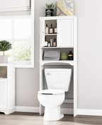 Spirich Over The Toilet Storage Cabinet, Bathroom Shelf Over Toilet, Bathroom Storage Cabinet Organizer, White