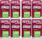 Refill for Metkix Lint Rollers 8 Pack (Total 800 Sheets)