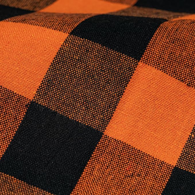 Orange Kitchen Towels - 100% Cotton, 6 Pack, Harvest Season Dish Towels - Multipurpose, Versatile Fall Tea Towels with Hanging Loop - Large Size Kitchen Towels for Thanksgiving Dinner (Orange & Black)