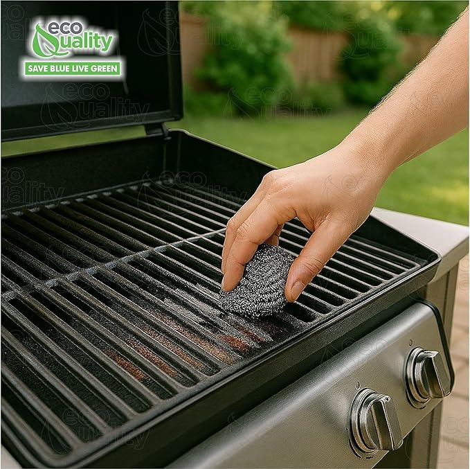 60 Pack Stainless Steel Sponges, Steel Wool Scrubber, Scrubbing Scouring Pad for Pots, Pans and Ovens Great for Kitchen, Bathroom, Outdoors by EcoQuality
